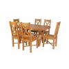 Country Oak 140cm Cross Leg Fixed Oval Table and 6 Grasmere Timber Seat Chairs - 6