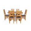 Country Oak 140cm Cross Leg Fixed Oval Table and 6 Windermere Brown Leather Chairs - SPRING SALE - 5