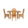 Country Oak 140cm Cross Leg Fixed Oval Table and 4 Windermere Timber Seat Chairs - 4