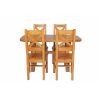 Country Oak 140cm Cross Leg Fixed Oval Table and 4 Windermere Timber Seat Chairs - 5
