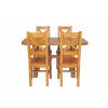 Country Oak 140cm Cross Leg Fixed Oval Table and 4 Windermere Timber Seat Chairs - 5