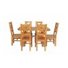 Country Oak 140cm Cross Leg Fixed Oval Table and 6 Windermere Timber Seat Chairs - 5
