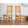 Country Oak 140cm Cross Leg Fixed Oval Table and 6 Windermere Timber Seat Chairs - 7