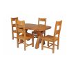 Country Oak 140cm Cross Leg Fixed Oval Table and 4 Chester Timber Seat Chairs - 3