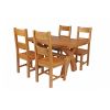 Country Oak 140cm Cross Leg Fixed Oval Table and 4 Chester Timber Seat Chairs - 2