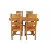 Country Oak 140cm Cross Leg Fixed Oval Table and 4 Chester Timber Seat Chairs - 5