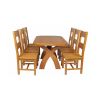 Country Oak 140cm Cross Leg Fixed Oval Table and 6 Chester Timber Seat Chairs - 4