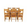 Country Oak 140cm Cross Leg Fixed Oval Table and 6 Chester Timber Seat Chairs - 6