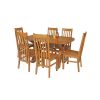 Country Oak 140cm Cross Leg Fixed Oval Table and 6 Chelsea Timber Seat Chairs - 2