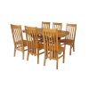 Country Oak 140cm Cross Leg Fixed Oval Table and 6 Chelsea Timber Seat Chairs - 3