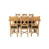 Country Oak 180cm Cross Leg Rounded Corner Table and 6 Grasmere Brown Leather Chairs - SPRING SALE - 5
