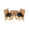 Country Oak 180cm Cross Leg Fixed Oval Table and 8 Grasmere Brown Leather Chairs - 6