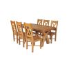 Country Oak 180cm Cross Leg Fixed Oval Table and 6 Grasmere Timber Seat Chairs - 2