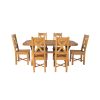 Country Oak 180cm Cross Leg Fixed Oval Table and 6 Grasmere Timber Seat Chairs - 4