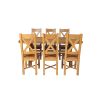 Country Oak 180cm Cross Leg Fixed Oval Table and 6 Grasmere Timber Seat Chairs - 5