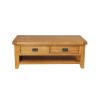 Country Oak Large 4 Drawer Coffee Table With Shelf - SPRING SALE - 5