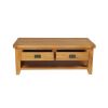 Country Oak Large 4 Drawer Coffee Table With Shelf - SPRING SALE - 6