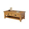 Country Oak Large 4 Drawer Coffee Table With Shelf - SPRING SALE - 4