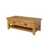 Country Oak Large 4 Drawer Coffee Table With Shelf - SPRING SALE - 9