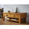 Country Oak Large 4 Drawer Coffee Table With Shelf - SPRING SALE - 2