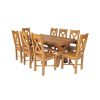 Country Oak 180cm Cross Leg Fixed Oval Table and 8 Grasmere Timber Seat Chairs - 4