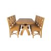 Country Oak 180cm Cross Leg Fixed Oval Table and 8 Grasmere Timber Seat Chairs - 6
