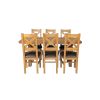 Country Oak 180cm Cross Leg Fixed Oval Table 6 Windermere Brown Leather Chairs - 5