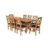 Country Oak 180cm Cross Leg Fixed Oval Table and 8 Windermere Brown Leather Chairs - 7