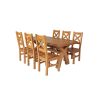 Country Oak 180cm Cross Leg Fixed Oval Table and 6 Windermere Timber Seat Chairs - 2