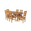 Country Oak 180cm Cross Leg Fixed Oval Table and 6 Windermere Timber Seat Chairs - 3