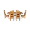 Country Oak 180cm Cross Leg Fixed Oval Table and 6 Windermere Timber Seat Chairs - 4