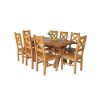 Country Oak 180cm Cross Leg Fixed Oval Table and 8 Windermere Timber Seat Chairs - 2