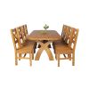 Country Oak 180cm Cross Leg Fixed Oval Table and 8 Windermere Timber Seat Chairs - 3