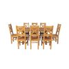 Country Oak 180cm Cross Leg Fixed Oval Table and 8 Windermere Timber Seat Chairs - 4