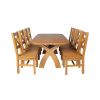 Country Oak 180cm Cross Leg Fixed Oval Table and 8 Windermere Timber Seat Chairs - 6