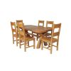 Country Oak 180cm Cross Leg Fixed Oval Table and 6 Chester Timber Seat Chairs - 3