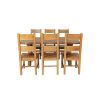Country Oak 180cm Cross Leg Fixed Oval Table and 6 Chester Timber Seat Chairs - 5