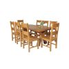 Country Oak 180cm Cross Leg Fixed Oval Table and 8 Chester Timber Seat Chairs - 2