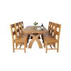 Country Oak 180cm Cross Leg Fixed Oval Table and 8 Chester Timber Seat Chairs - 3