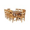 Country Oak 180cm Cross Leg Fixed Oval Table and 8 Chester Timber Seat Chairs - 4