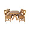 Country Oak 180cm Cross Leg Fixed Oval Table and 8 Chester Timber Seat Chairs - 6