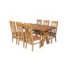 Country Oak 180cm Cross Leg Fixed Oval Table and 6 Chelsea Timber Seat Chairs - 2