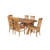 Country Oak 180cm Cross Leg Fixed Oval Table and 6 Chelsea Timber Seat Chairs - 3