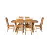 Country Oak 180cm Cross Leg Fixed Oval Table and 6 Chelsea Timber Seat Chairs - 4