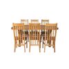 Country Oak 180cm Cross Leg Fixed Oval Table and 6 Chelsea Timber Seat Chairs - 5