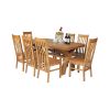 Country Oak 180cm Cross Leg Fixed Oval Table and 8 Chelsea Timber Seat Chairs - 2