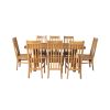 Country Oak 180cm Cross Leg Fixed Oval Table and 8 Chelsea Timber Seat Chairs - 5