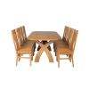 Country Oak 180cm Cross Leg Fixed Oval Table and 8 Chelsea Timber Seat Chairs - 6