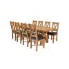 Country Oak 280cm Extending Cross Leg Oval Table and 8 Grasmere Brown Leather Chairs - SPRING MEGA DEAL - 3