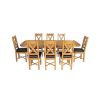 Country Oak 280cm Extending Cross Leg Oval Table and 8 Grasmere Brown Leather Chairs - SPRING MEGA DEAL - 4
